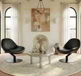 Polk Black Swivel Accent Chair