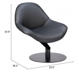 Polk Black Swivel Accent Chair