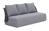 Mick Armless Outdoor Sofa Gray with Trellis Style Back