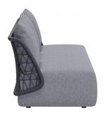Mick Armless Outdoor Sofa Gray with Trellis Style Back