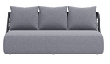 Mick Armless Outdoor Sofa Gray with Trellis Style Back