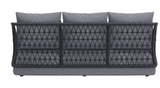 Mick Armless Outdoor Sofa Gray with Trellis Style Back