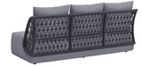 Mick Armless Outdoor Sofa Gray with Trellis Style Back
