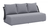 Mick Armless Outdoor Sofa Gray with Trellis Style Back