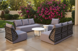 Mick Armless Outdoor Chair Gray with Trellis Style Back