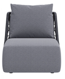 Mick Armless Outdoor Chair Gray with Trellis Style Back