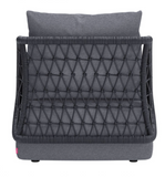 Mick Armless Outdoor Chair Gray with Trellis Style Back
