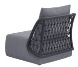 Mick Armless Outdoor Chair Gray with Trellis Style Back