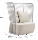 Hudson High Back Outdoor Lounge or Accent Chair