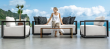 Remey Outdoor Lounge Chair Java Black and Oyster