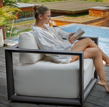 Remey Outdoor Lounge Chair Java Black and Oyster