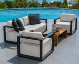 Remey Outdoor 3 Seater Sofa Java Black and Oyster
