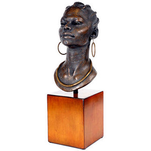 African statue, black woman sculpture, afrocentric decor