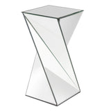 Twist Mirrored Accent Table, Contemporary accent table, mirrored pedestal 