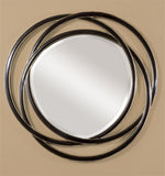Crossing Circles Black and Silver Mirror