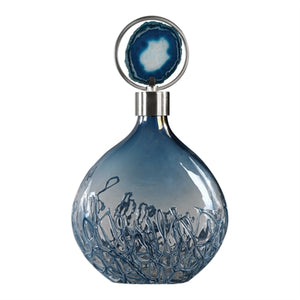 Chelsea Avenue Blue Glass Art Bottle