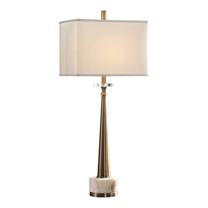 Stella Antique Brass and Marble Table Lamp