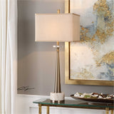 Stella Antique Brass and Marble Table Lamp