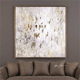 earth tone colors are used in this hand painted artwork on canvas featuring vivid gold leaf accents