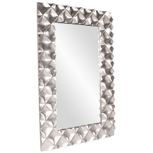 Sculpted Silver Modern Leaner Mirror, contemporary leaner mirror, silver leaner mirror 