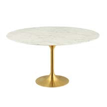 Classico Round or Oval Modern Marble Dining Table With Gold Base