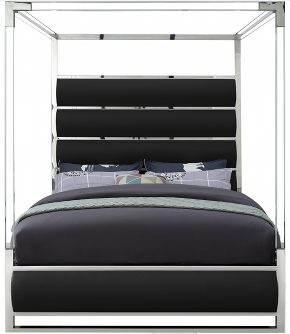 Bliss Modern Acrylic Canopy Bed Black