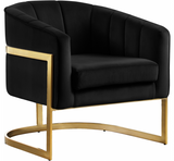 Celeste Modern Accent Chair Black With Gold Base