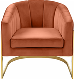 Celeste Modern Accent Chair Pink With Gold Base