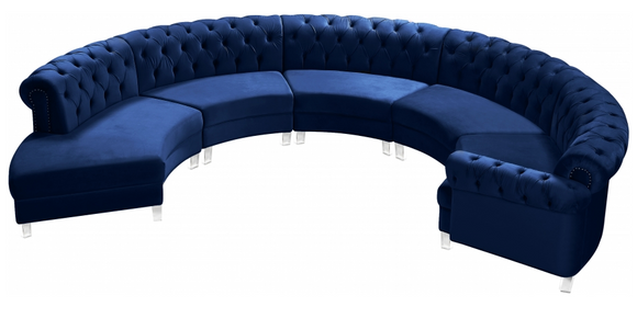 Centennial Modular Curved Sofa Navy Blue