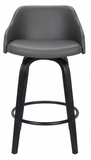 The Alex Barstool 26' Counter Height  Black Brushed Wood