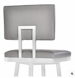 Bebe 26” Counter Height Barstool in Brushed Stainless Steel and Vintage Grey Faux Leather