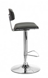 Erica Adjustable Gray Faux Leather Swivel Barstool with Chrome Base