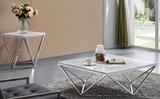 Felton Marble Coffee Table With Chrome Base