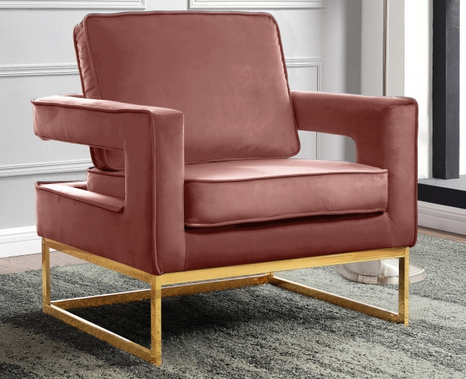 Rose color accent chair sale