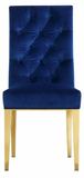 Jamie Dining Chair S/2 Gold/Blue