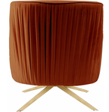 Pleat Modern Swivel Chair Orange