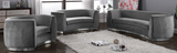 The Shell Curved Loveseat Navy/Silver