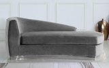 The Shell Curved Chaise Lounge Grey/Silver