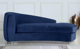 The Shell Curved Chaise Lounge Navy Blue/Silver