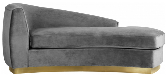 The Shell Curved Chaise Lounge Grey/Gold