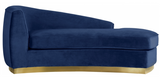 The Shell Curved Chaise Lounge Navy Blue/Gold