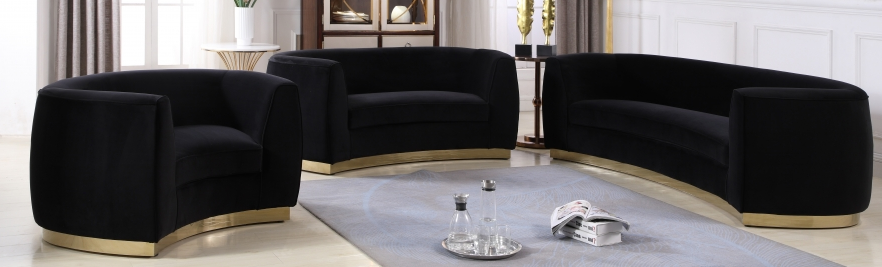 The Shell Curved Sofa Black Gold Interior Motives by Will Smith LLC