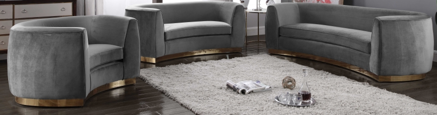 The Shell Curved Sofa Grey Gold
