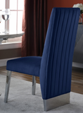 Valor Dining Chair S/2 Blue/Chrome
