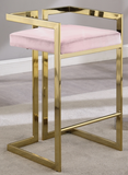 S/2 Givency Modern Counter Stool Pink/Gold