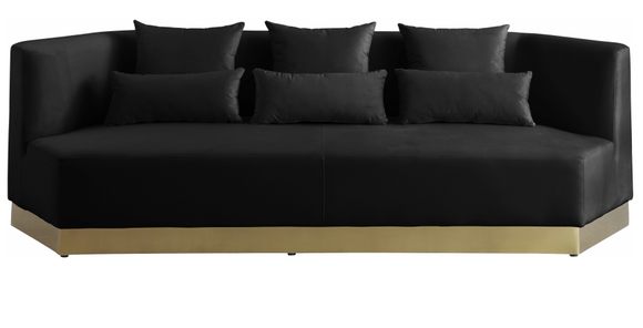 Angle Modern Sofa Black With Gold Trim Base