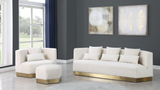 Angle Modern Sofa Cream With Gold Trim Base