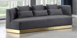 Angle Modern Sofa Grey With Gold Trim Base