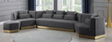 Angle Modern Sofa Grey With Gold Trim Base