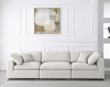 Modern Cloud Modular Linen Sofa 3pcs Cream
